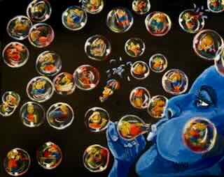 Magic Bubble Art: A Whimsical Acrylic Painting